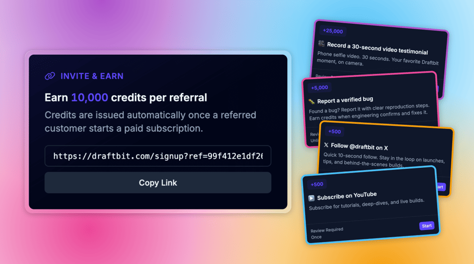 New Tasks Board, Earn Free Credits + more!